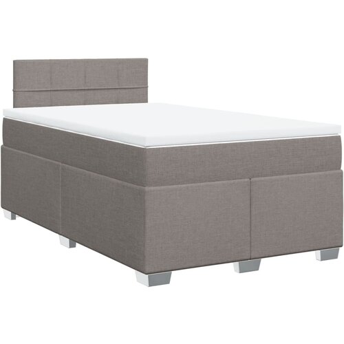 VidaXL Krevet s oprugama i madracem smeđesivi 120 x 200 cm od tkanine Slike