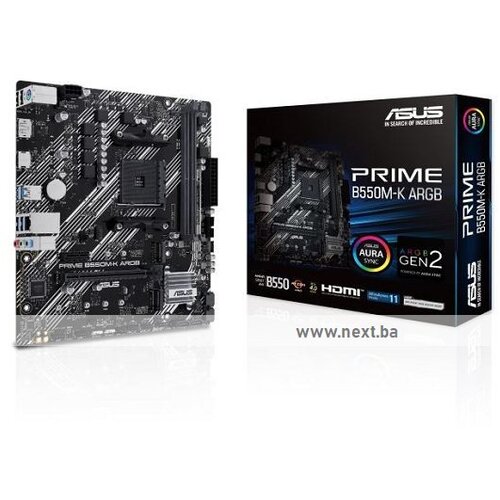  Matična Asus AM4 PRIME B550M-K ARGB, DDR4, mATX Cijene