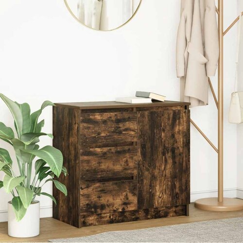 vidaXL Komoda s ladicama dimljenog hrasta 71x35x65cm konstruirano drvo Cijene
