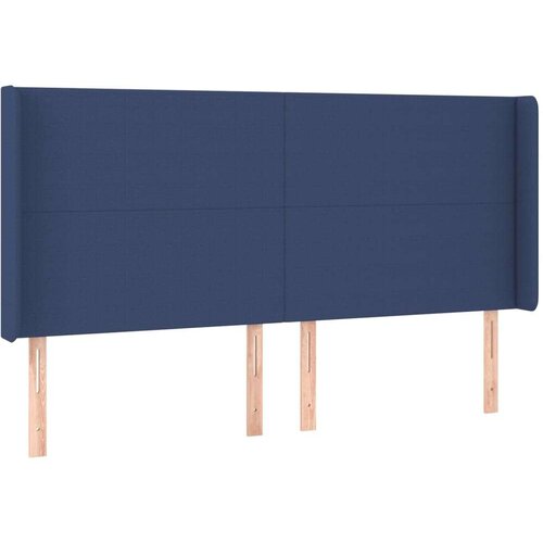  Krevet box spring s madracem LED plavi 160x200 cm od tkanine Slike