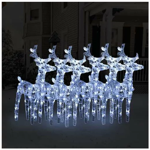  Božični severni jeleni 6 kosov hladno beli 240 LED akril