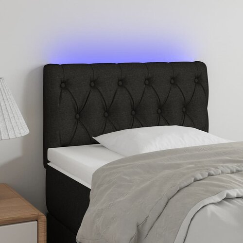  LED uzglavlje crno 80 x 7 x 78/88 cm od tkanine Cene
