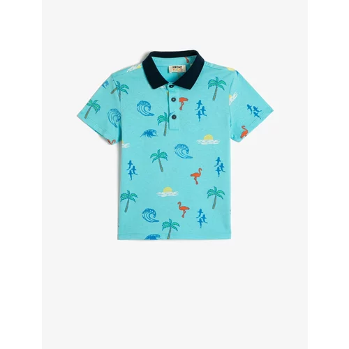Koton Polo T-shirt - Turquoise - Regular fit