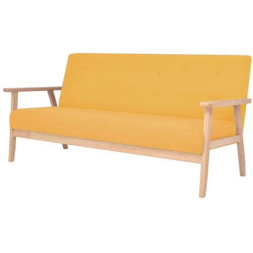 MAISON CHIC Komplet kavč - Sofa - Kanapeev 2 kosa iz blaga rumene barve, (21727416)