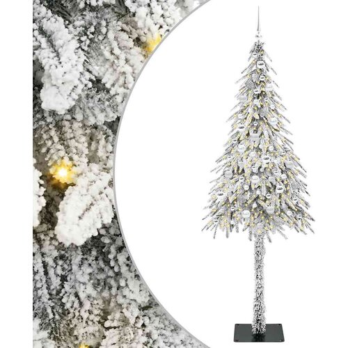 VidaXL Božićno drvce s 300 LED svjetlima Bijelo 210 cm PE i čelik Slike