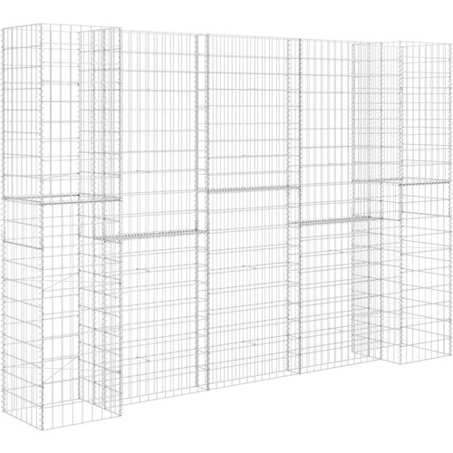  Gabionska sadilica u H-obliku od čelične žice 260 x 40 x 180 cm Slike
