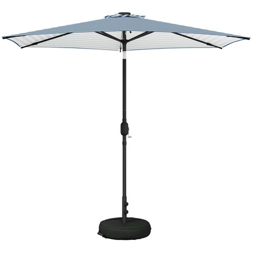 vidaXL Suncobran za vrt s LED svjetlima i postoljem 270 x 270 cm - Plava i bijela 2 7 x 2 7 m Cene