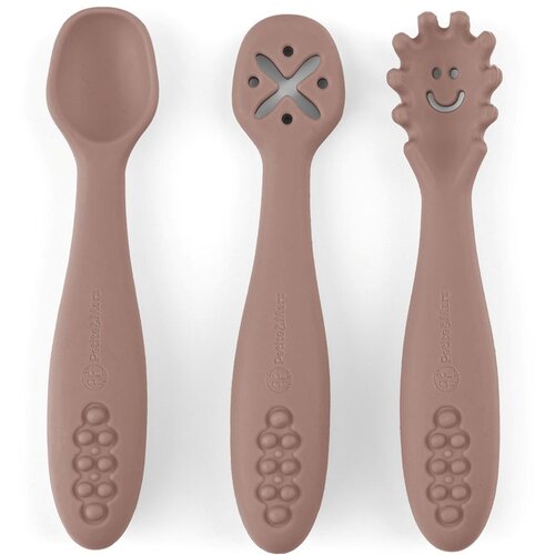 Petite&amp;amp;Mars Silikonske žlice za trening od 3 kom 6 m+ Take&amp;amp;Match, Velvet Latte Slike