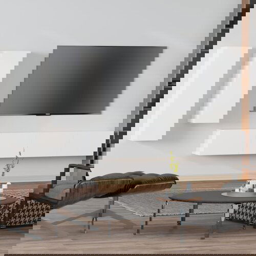The Living Store Komplet TV omaric 4-delni bel inženirski les - Komplet TV Omaric, (21429819) Cene