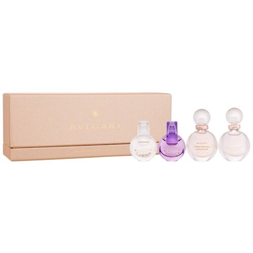 Bvlgari Discovery Set darovni set EDT Omnia Amethyste 5 ml + EDT Omnia Crystalline 5 ml + EDT Rose Goldea Blossom Delight 5 ml + EDP Rose Goldea Blossom Delight 5 ml za žene Slike