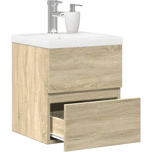  2-dijelni set kupaonskog namje&scaron;taja boja hrasta sonome drveni Smeđa 41 x 38.5 x 45 cm Cijene