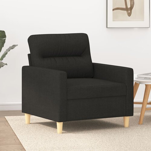  The Living Store Fotelj črn 60 cm blago - Fotelj, (21449209) Slike