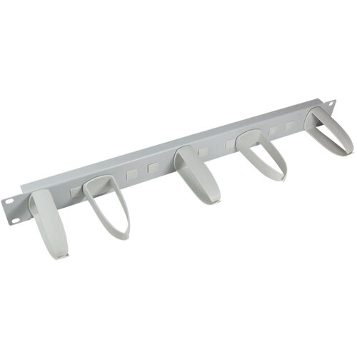 Logilink 19 cable management bar with 5 rotatable and adjustable rings, grey, OR105G Slike