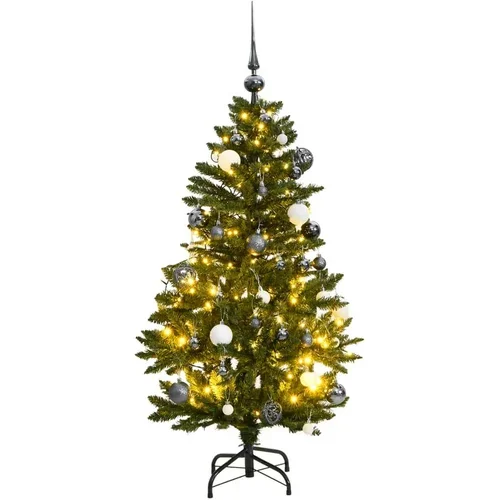  Umjetno božićno drvce 150 LED sa šarkama i kuglicama 120 cm