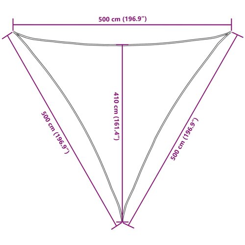  Jedro protiv sunca od tkanine trokutasto 5x5x5 m tamnozeleno Slike