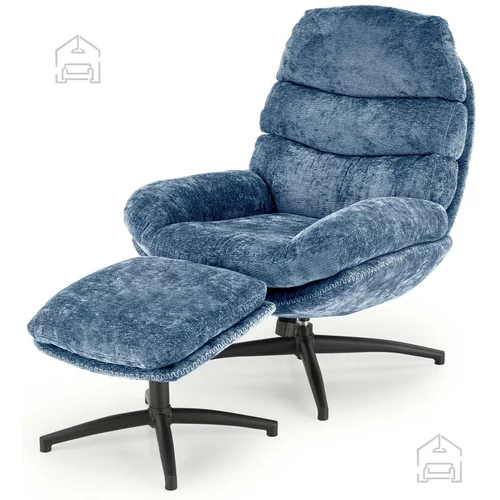 Halmar Fotelja Dario s tabureom - plava