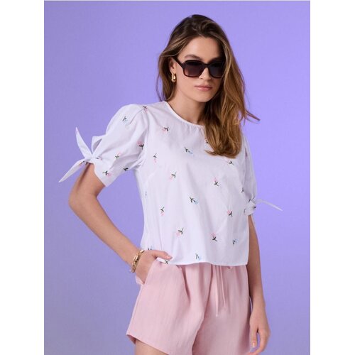 Sinsay Ko&amp;scaron;ulja-bluza s vezenim cvjetovima i pamukom Slike