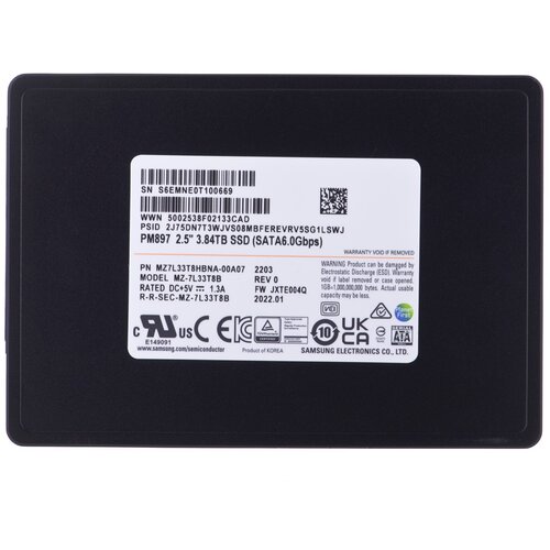 SAMSUNG SEMICONDUCTOR SSD Samsung PM897 3.84TB SATA 2.5 MZ7L33T8HBNA-00A07 (DWPD 3) Slike