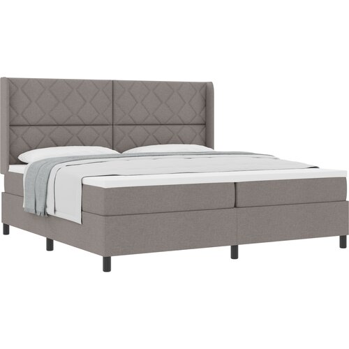 vidaXL Box spring krevet Sivo-smeđa 200 x 200 cm tkanina Cijene