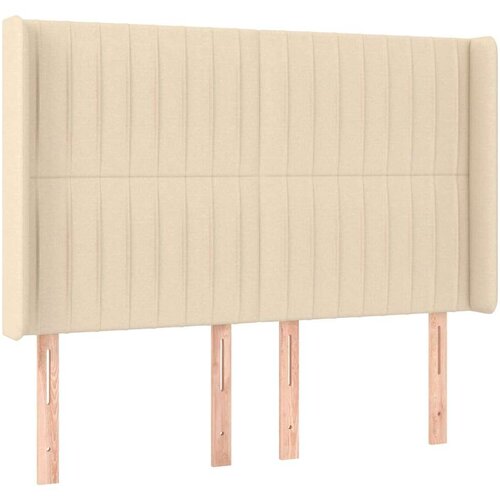  Box spring s madracem LED krem 140x200 cm od tkanine Slike