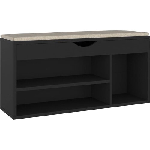 Maison Chic Klop za čevlje - Sedež za čevlje z blazino črna 104x30x49 cm inženirski les, (21777628) Cene
