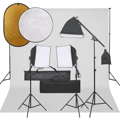 vidaXL komplet za foto studio z lučmi, ozadjem in odbojnikom Cene