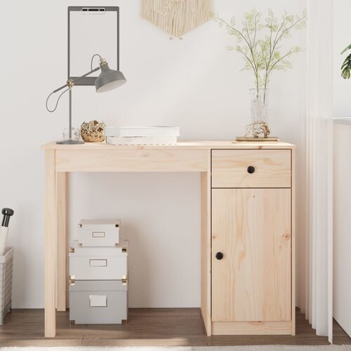 VidaXL radni stol 100 x 50 x 75 cm od masivne borovine Slike