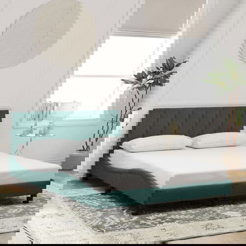 VidaXL Okvir za krevet bez madraca tamnozeleni 140x190 cm bar&amp;scaron;unasti Slike