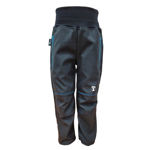 Kukadloo children's softshell pants summer - black with blue pockets Slike