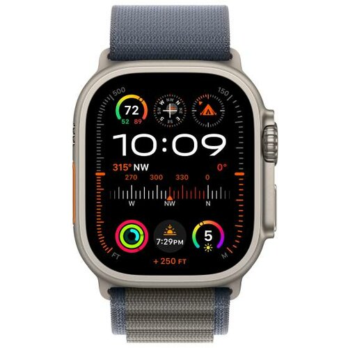 Apple watch ultra 2 gps MREQ3SE/A + cellular, 49mm titanium case with blue alpine loop - large Slike