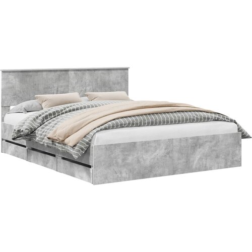  Krevetna konstrukcija s ladicama Betonski sivi 160 x 200 cm Siva 210 x 163 x 90 cm Slike