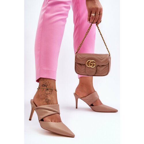 Kesi Leather top sandals dark beige Aveline Slike