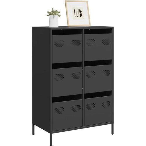vidaXL Visoka komoda crna 68 x 39 x 101,5 cm od čelika Cijene
