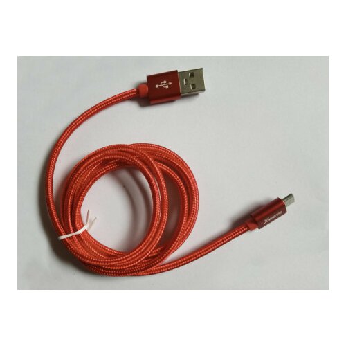 X Wave USB kabl /USB 2.0 (tip A -muški) -Micro USB (tip A -muški)/dužina 2m/2A/Aluminium/crveni upleteni ( USB Micro 2m 2A Al /red mesh ) USB Micro 2m 2A Al /red mesh Slike