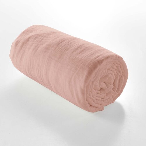 Douceur d int&amp;eacute;rieur Ružičasta plahta s gumom od muslina 160x200 cm Angelia &amp;ndash; Slike