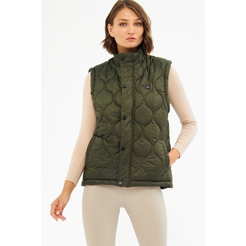 D1fference Women&amp;#039;s Water And Windproof Onion Pattern Quilted Khaki Vest Slike