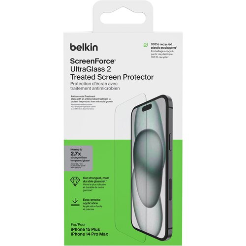 Belkin Screenforce UltraGlass2 antiba.iPhone 15 Plus /14 ProMax Slike