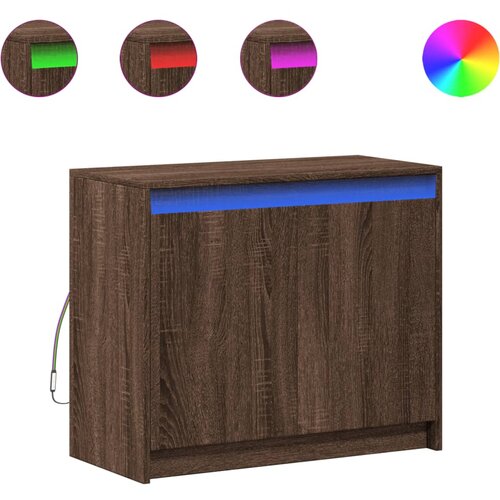 Maison Chic Komoda - Predalnik z LED rjavi hrast 72x34x61 cm inženirski les, (21721836) Slike
