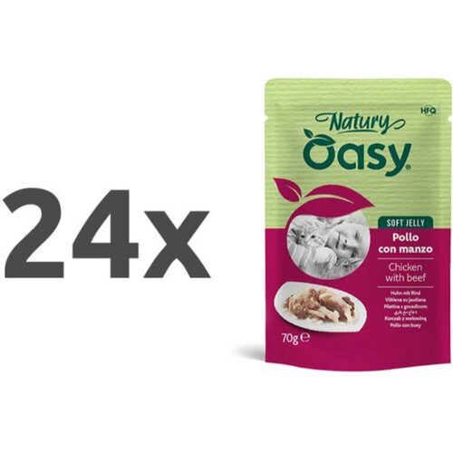 Oasy Cat Natury Adult fileji v želeju, vrečka - pi&scaron;čanec in govedina - 70 g 24 x 70 g Cene