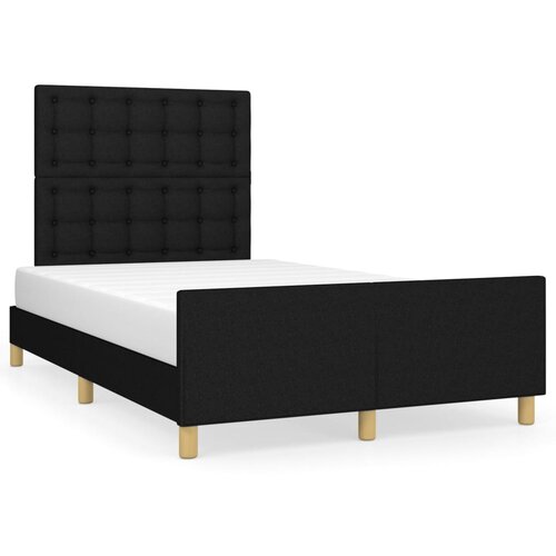 VidaXL Posteljni okvir z vzglavjem črn 120x200 cm blago, (20905157) Slike