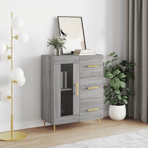 The Living Store Komoda siva sonoma 69,5x34x90 cm inženirski les - Komoda, (21662074) Slike