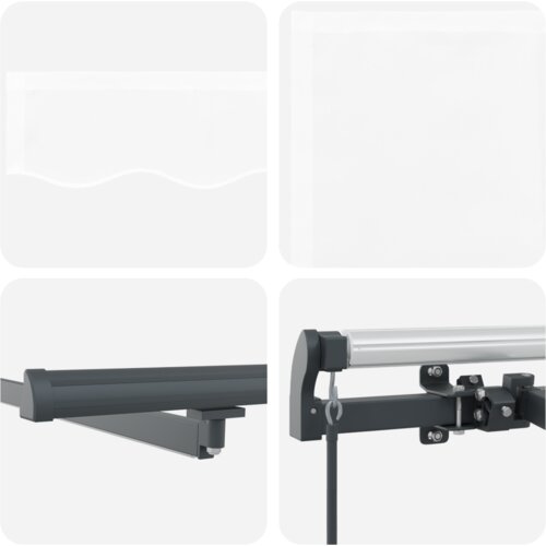 VidaXL Ručno Uvlačiva Tenda s LED Bijela 350x250 cm, Tenda Zamjenska Tkanina za Okvir 3.5x2.5 m Bijela Slike