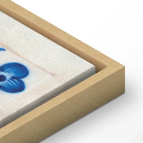  Slika - Azulejos tiles &amp;ndash; traditional Portuguese ceramic tiles 120x80 U prirodnom drvenom okviru Slike
