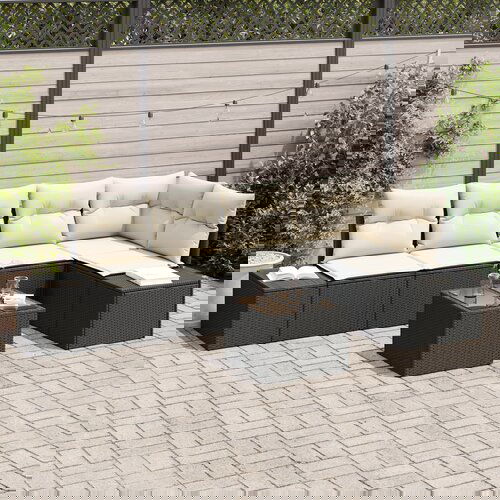 vidaXL set od 5 dijelova vrtnih kauča s jastučićima smeđi poli ratan Cijene