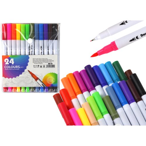  Set of 24 double-sided markers in various colors in an organizer Cijene