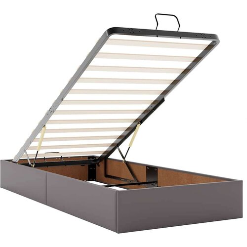 VidaXL Otomanski okvir kreveta bez madraca sivi 90x190 cm umjetne kože Slike