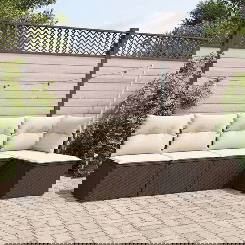 vidaXL 5-dijelni set vrtnih sofa s jastucima poliratan smeđi Cene