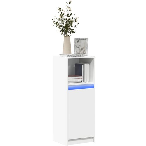 vidaXL Komoda z LED bela 38x34x100 cm inženirski les Cene