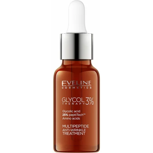 Eveline Cosmetics Glycol Therapy serum za obraz za zmanjšanje znakov staranja s peptidi 18 ml