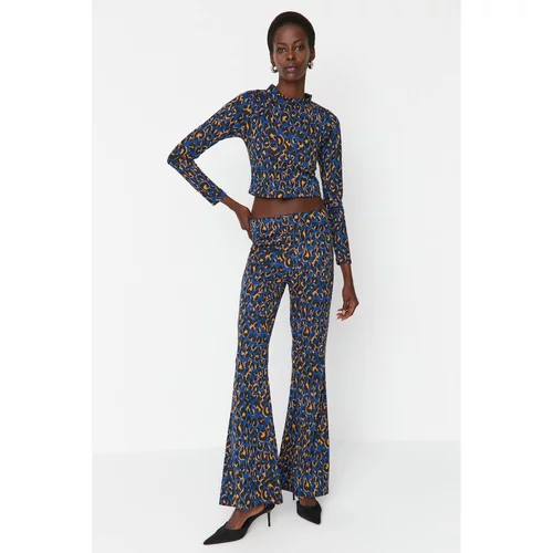 Trendyol Navy Flare Knitted Trousers